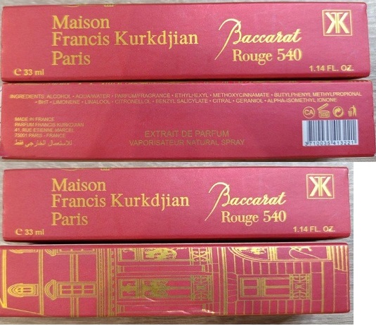 Nebezpečný výrobek PADĚLEK: parfémový extrakt Maison Francis Kurkdjian Paris, Baccarat Rouge 540, EXTRAIT DE PARFUM 1 Hlavni foto 21