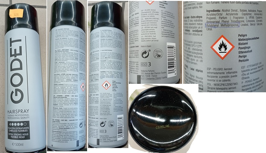 Nebezpečný výrobek GODET HAIRSPRAY, CALIDAD PROFESIONAL, PROFESSIONAL QUALITY, 4 EXTRA STRONG HOLD 1 Hlavni foto 34