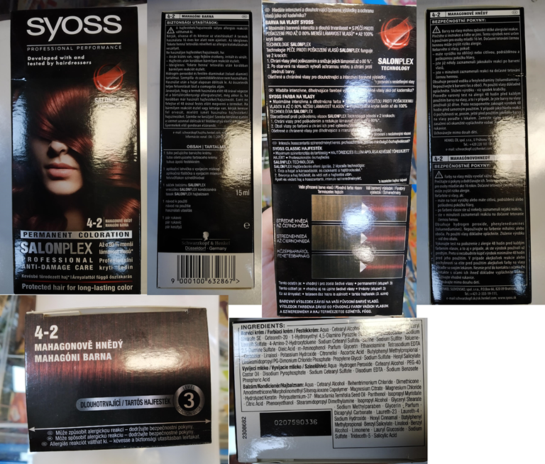 Nebezpečný výrobek SyOSS, PROFESSIONAL PERFORMANCE, PERMANENT COLORATION, SALONPLEX, 4-2 MAHAGONOVĚ HNĚDÝ 1 Hlavni foto 35
