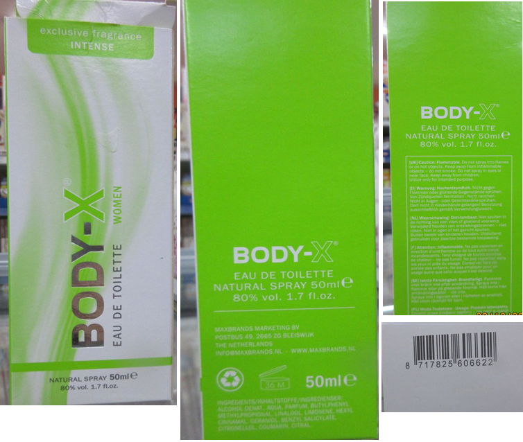 Nebezpečný výrobek BODY-X®, EAU DE TOILETTE WOMEN, exclusive fragrance, INTENSE, NATURAL SPRAY 1 Hlavni foto 6