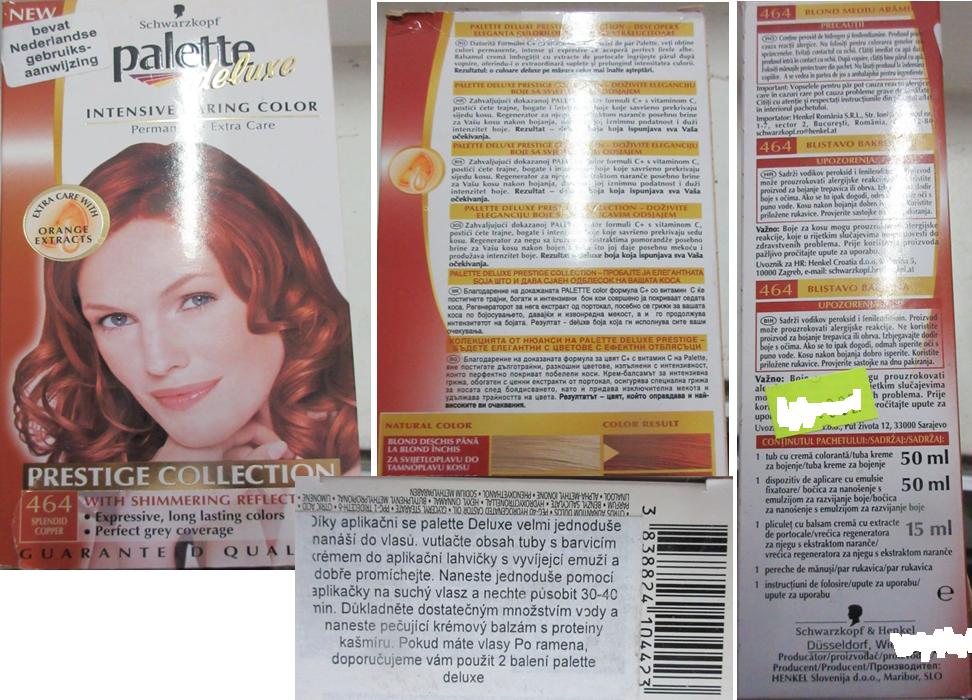 Nebezpečný výrobek Schwarzkopf palette deluxe, INTENSIVE CARING COLOR, 464 1 Hlavni foto 49