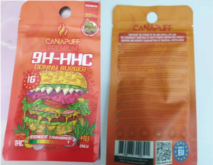 Nebezpečný výrobek - bylinný výrobek určený ke kouření zn. CANAPUFF PREMIUM, 9H-HHC, DONNY BURGER, 1 g 1 Snimek obrazovky 2026 06 23 130843