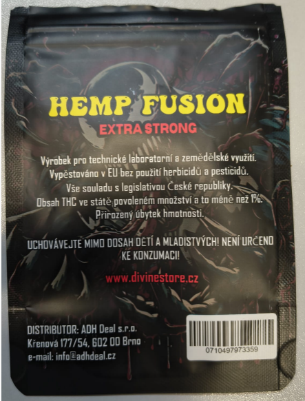 Nebezpečný výrobek bylinný výrobek určený ke kouření zn. DIVINE HEMP Fusion EXTRA STRONG VENOM OG, 1G 2 Snimek obrazovky 2026 06 25 074718