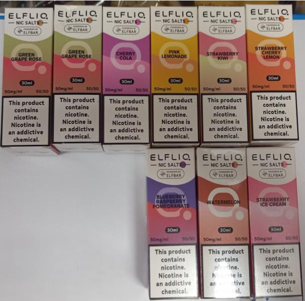 Nebezpečný výrobek - náhradní náplň do elektronické cigarety ELFLIQ nic salts, Powers by ELFBAR, e-liquid, různé příchutě 1 01