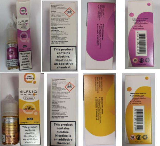 Nebezpečný výrobek - náhradní náplň do elektronické cigarety ELFLIQ nic salts, Powers by ELFBAR, e-liquid, různé příchutě 3 03