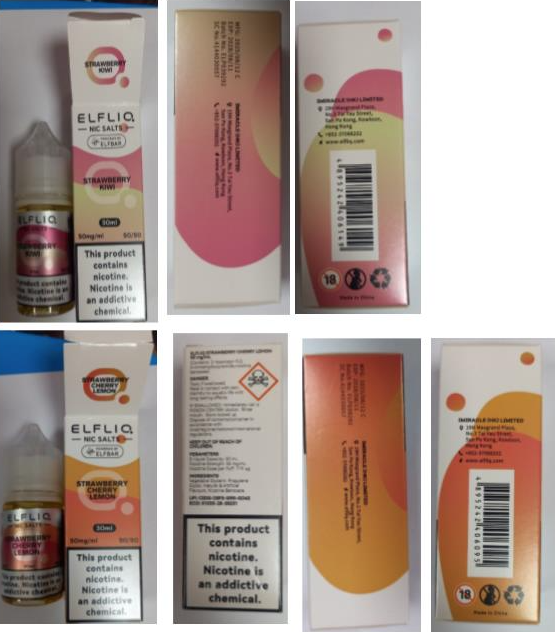 Nebezpečný výrobek - náhradní náplň do elektronické cigarety ELFLIQ nic salts, Powers by ELFBAR, e-liquid, různé příchutě 4 04