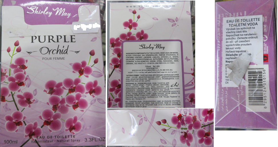 Nebezpečný výrobek Shirley May, PURPLE Orchid, POUR FEMME, EAU DE TOILETTE 1 Hlavni foto 58