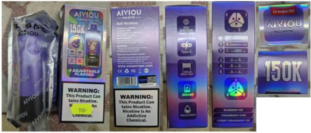 Nebezpečný výrobek - Jednorázová elektronická cigareta zn. AIVIOU WASPE, 150K, 150000 PUFFS, objem: 64 ml 1 Snimek obrazovky 2026 10 06 081726